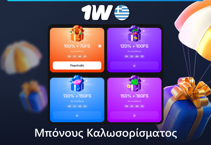 Μπόνους καλωσορίσματος 1w για Έλληνες παίκτες
