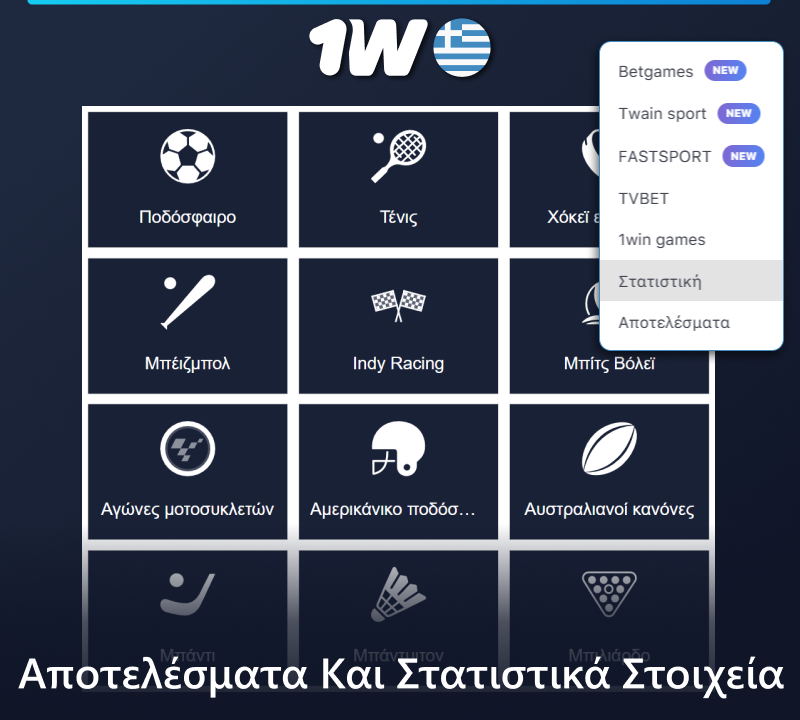 Αποτελέσματα και στατιστικά στοιχεία σε 1w